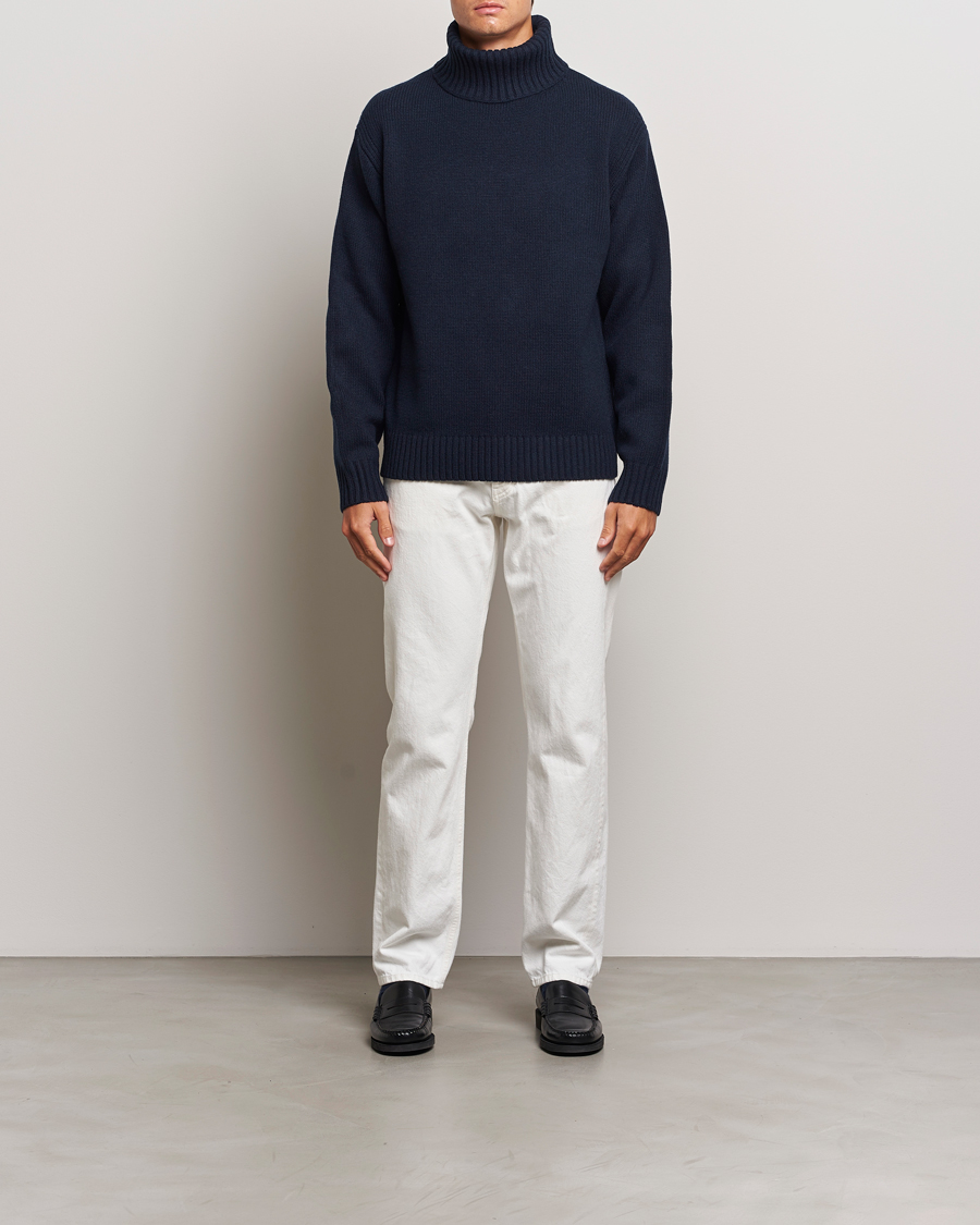 Hombres | Jerséis y prendas de punto | J.Lindeberg | Todd Heavy Knit Turtleneck Navy