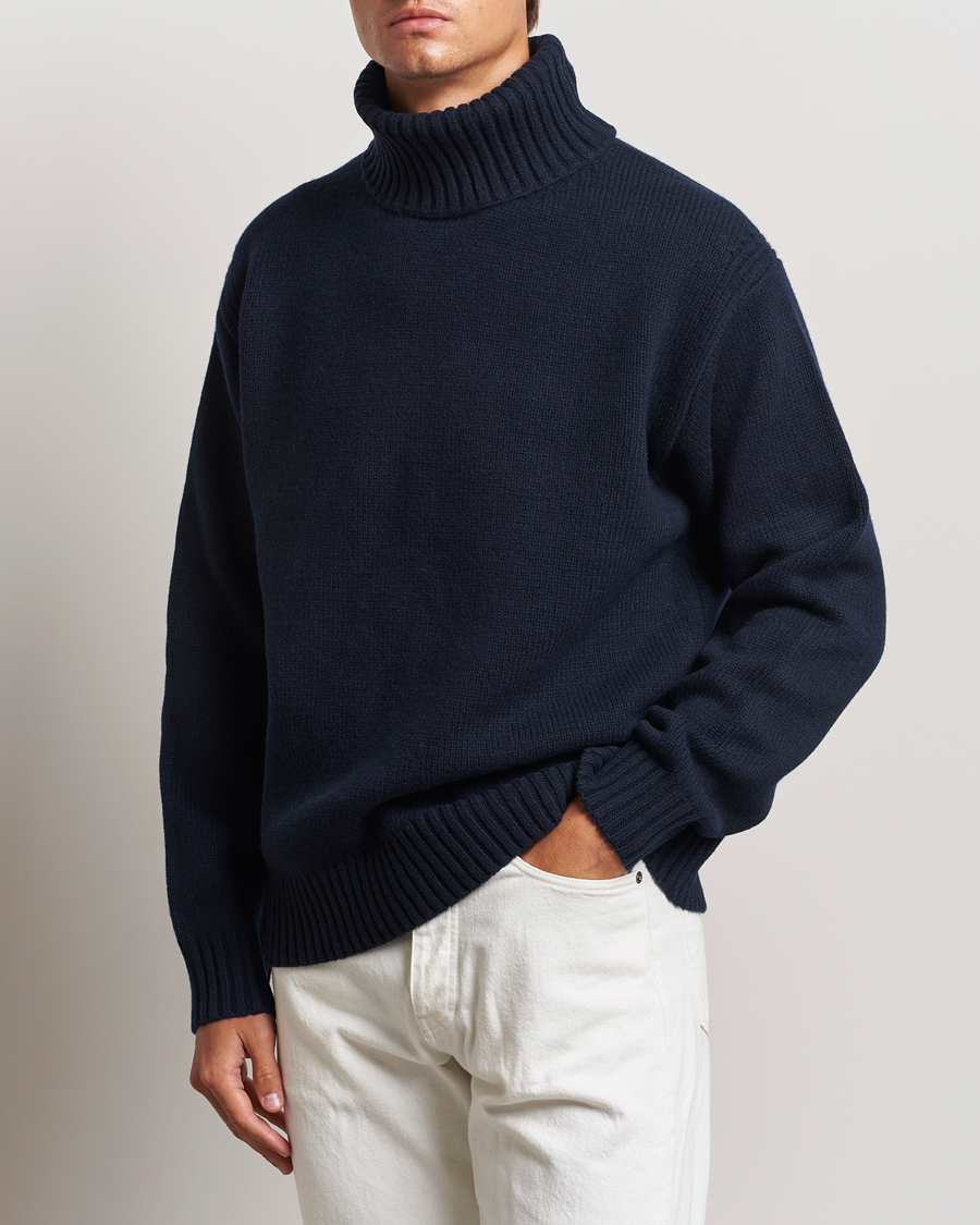 Hombres | Jerséis y prendas de punto | J.Lindeberg | Todd Heavy Knit Turtleneck Navy