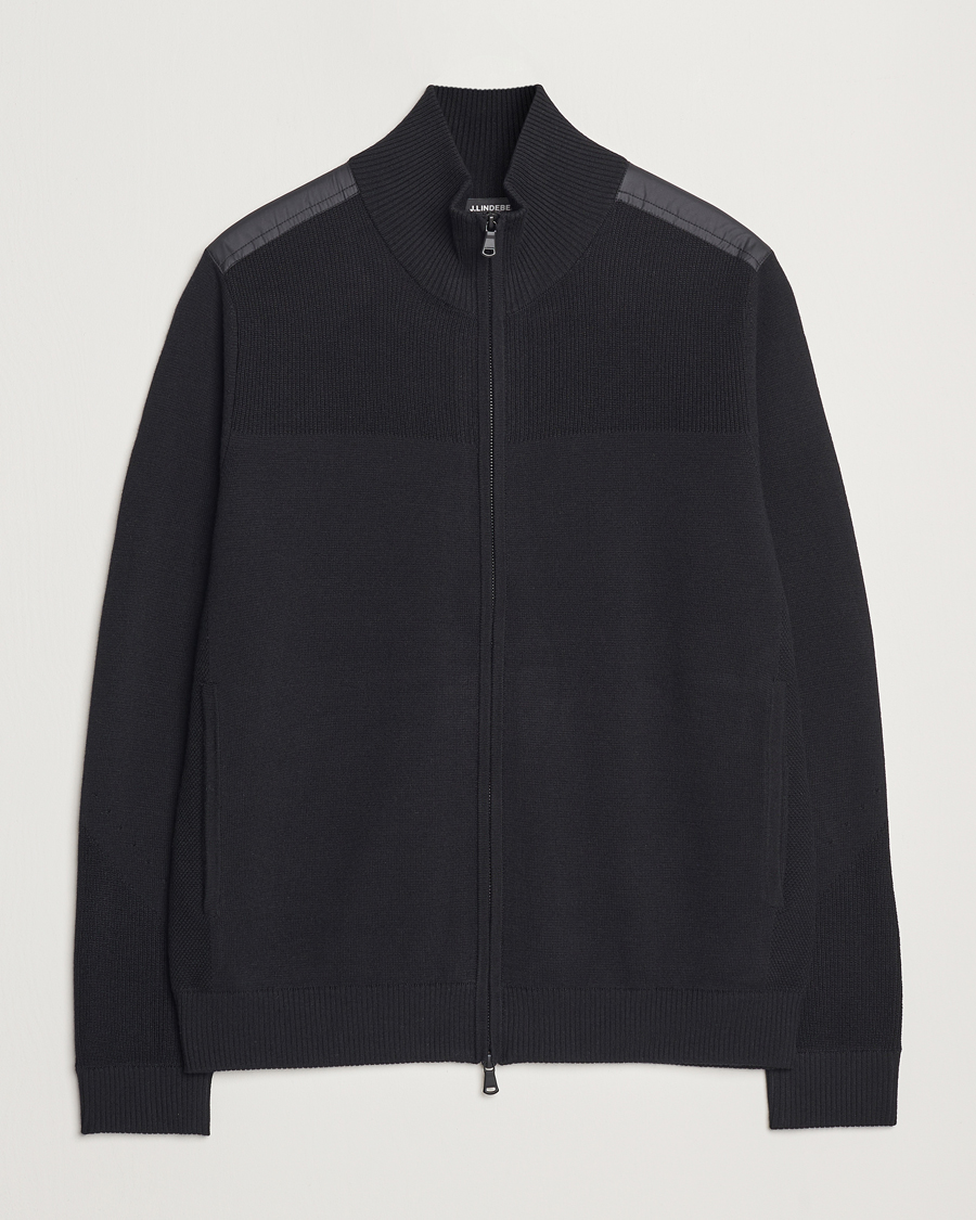 Hombres | Jerséis y prendas de punto | J.Lindeberg | Marty Hybrid Jacket Black