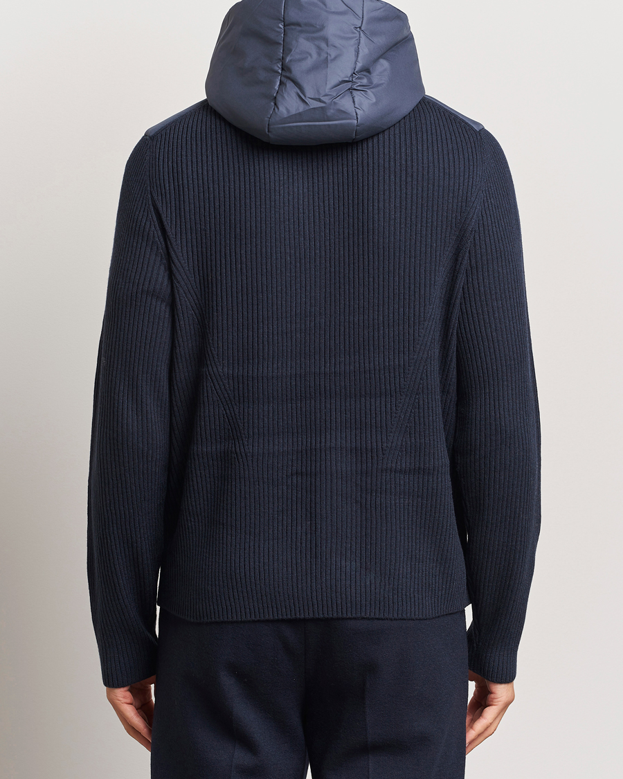 Hombres | Abrigos y chaquetas | J.Lindeberg | Thierry Hybrid Knit Hoodie Navy
