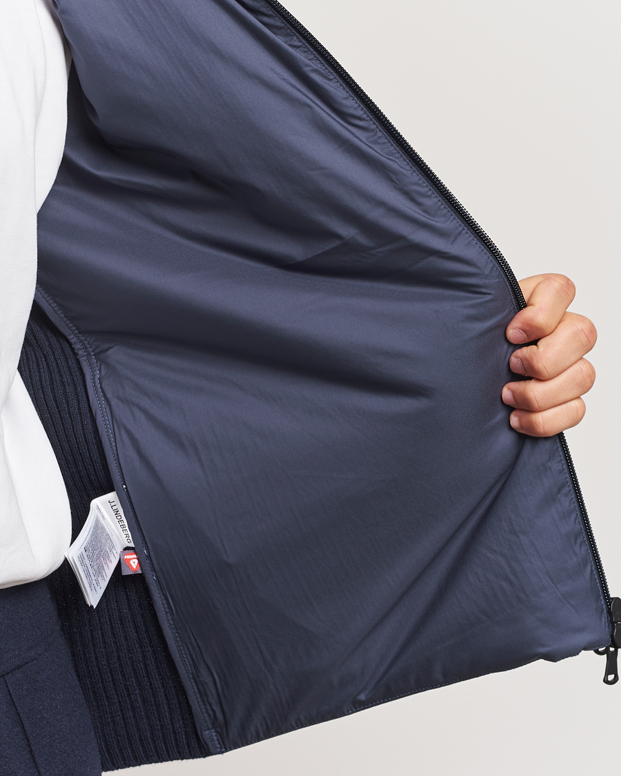 Hombres | Abrigos y chaquetas | J.Lindeberg | Thierry Hybrid Knit Hoodie Navy