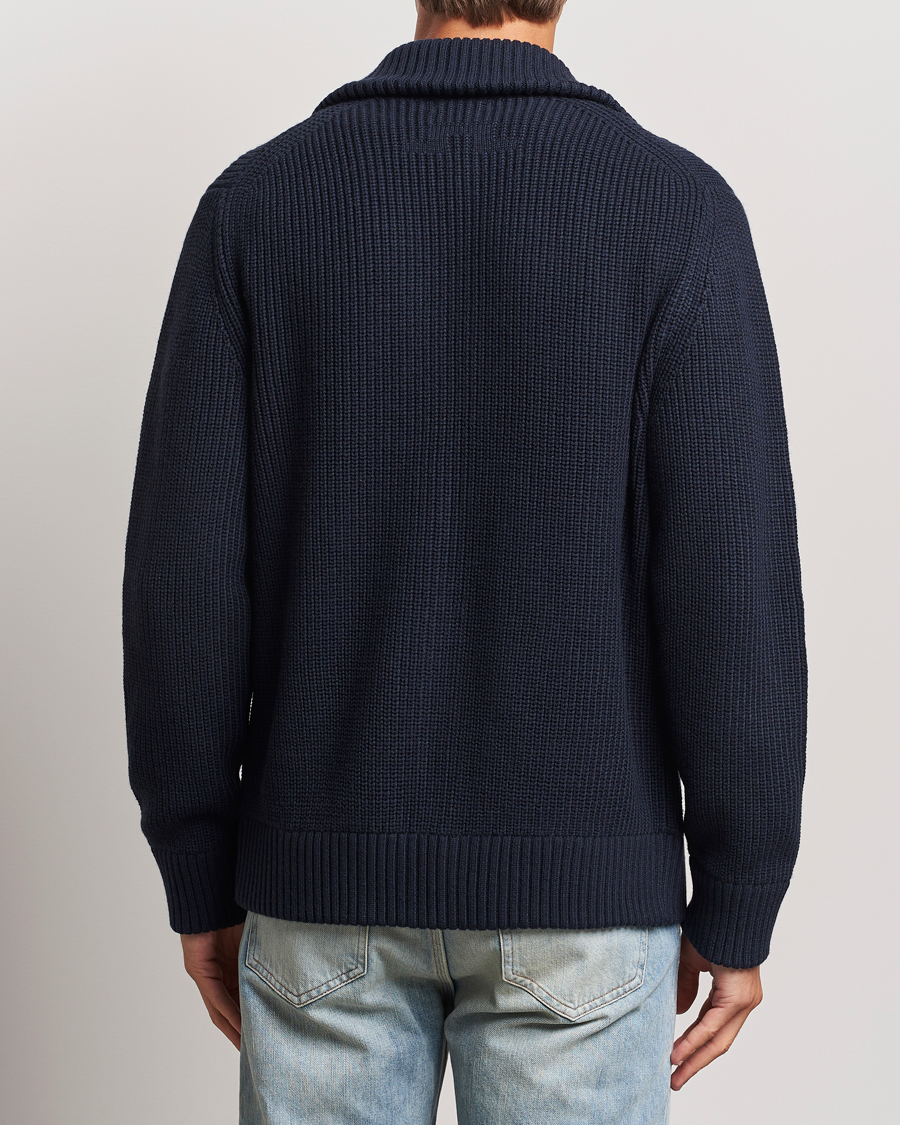 Hombres | Jerséis y prendas de punto | J.Lindeberg | Skyler Wool Blend Zip Cardigan Navy
