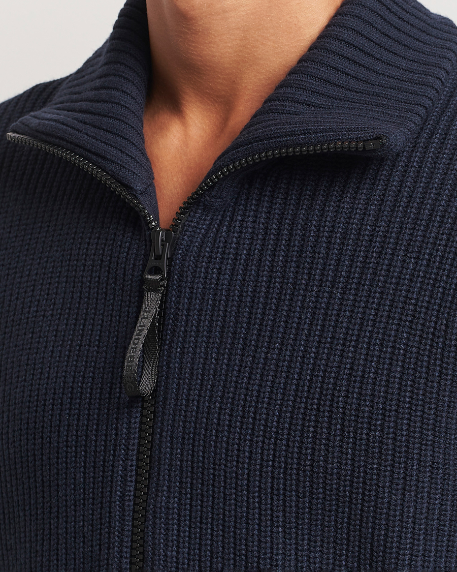 Hombres | Jerséis y prendas de punto | J.Lindeberg | Skyler Wool Blend Zip Cardigan Navy