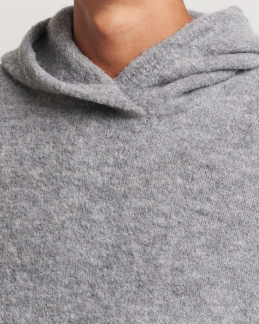 Hombres | Jerséis y prendas de punto | J.Lindeberg | Broon Alpaca Blend Hoodie Mid Grey Melange