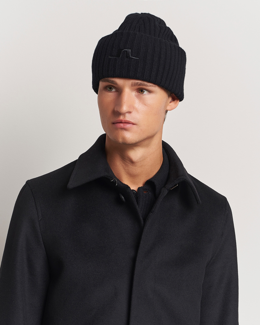 Hombres | J.Lindeberg Jive Wool Beanie Black | J.Lindeberg | Jive Wool Beanie Black