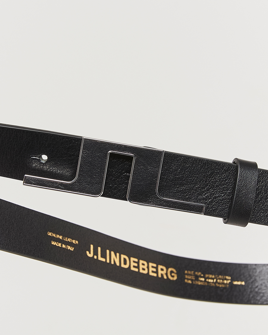 Hombres | J.Lindeberg Bridge Logo Belt Black | J.Lindeberg | Bridge Logo Belt Black