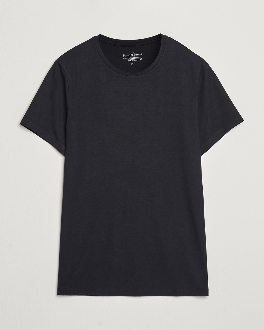 Hombres | Camisetas | Bread & Boxers | Tencel Crew Neck T-Shirt Black