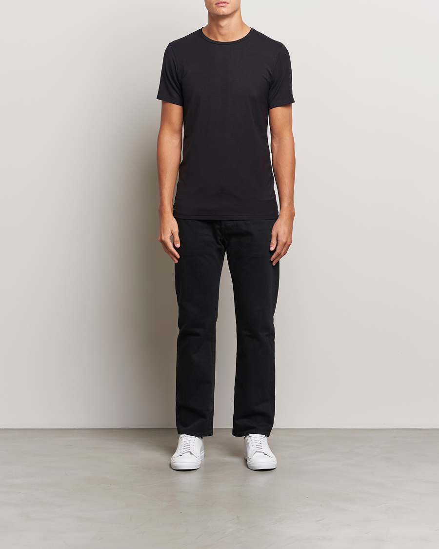 Hombres | Camisetas | Bread & Boxers | Tencel Crew Neck T-Shirt Black