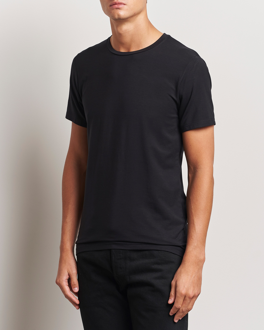 Hombres | Camisetas | Bread & Boxers | Tencel Crew Neck T-Shirt Black