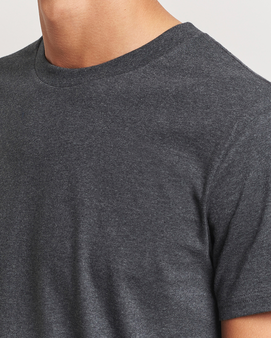 Hombres | Camisetas | Bread & Boxers | Heavy Cotton Crew Neck T-Shirt Dark Grey Melange