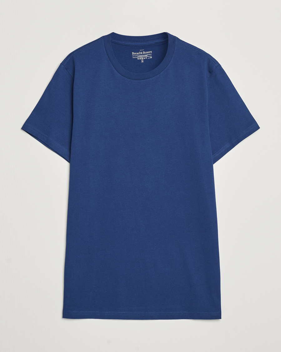 Hombres | Camisetas | Bread & Boxers | Heavy Cotton Crew Neck T-Shirt Ink Blue