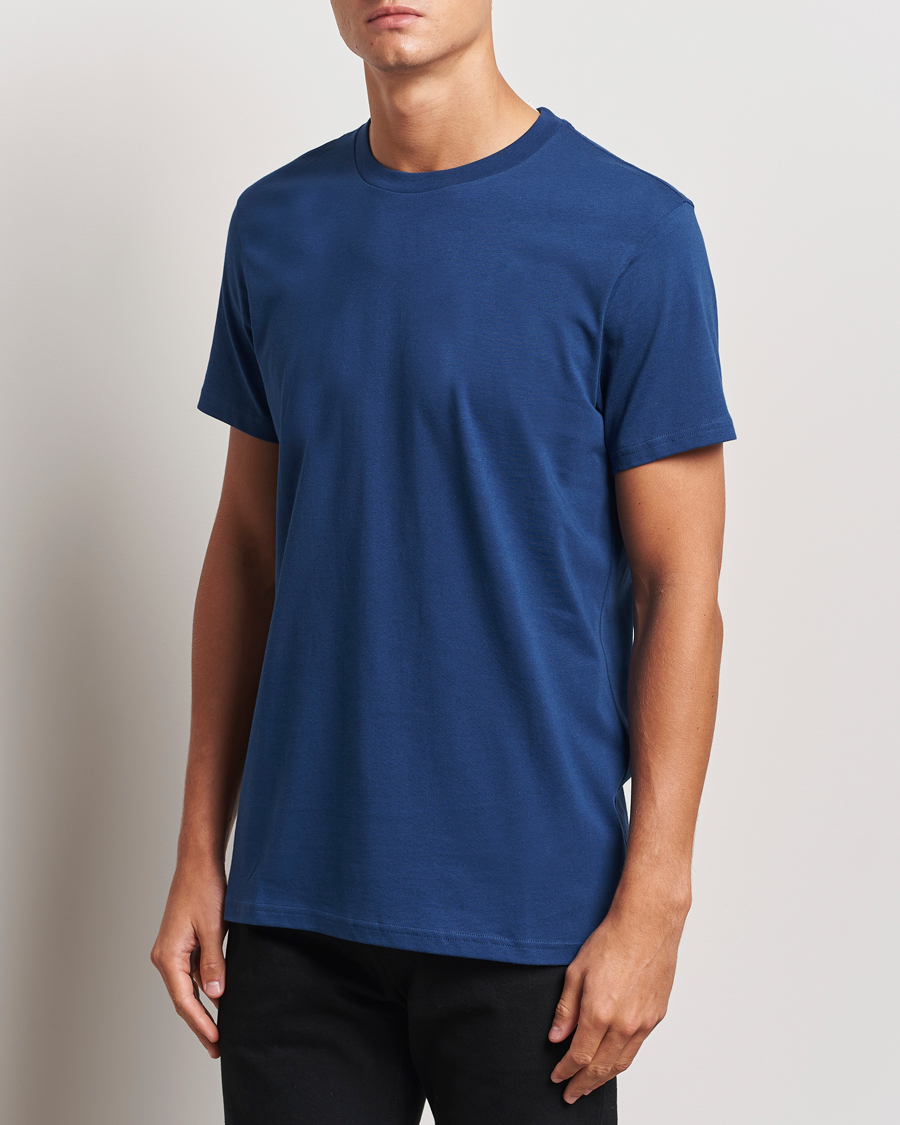 Hombres | Camisetas | Bread & Boxers | Heavy Cotton Crew Neck T-Shirt Ink Blue