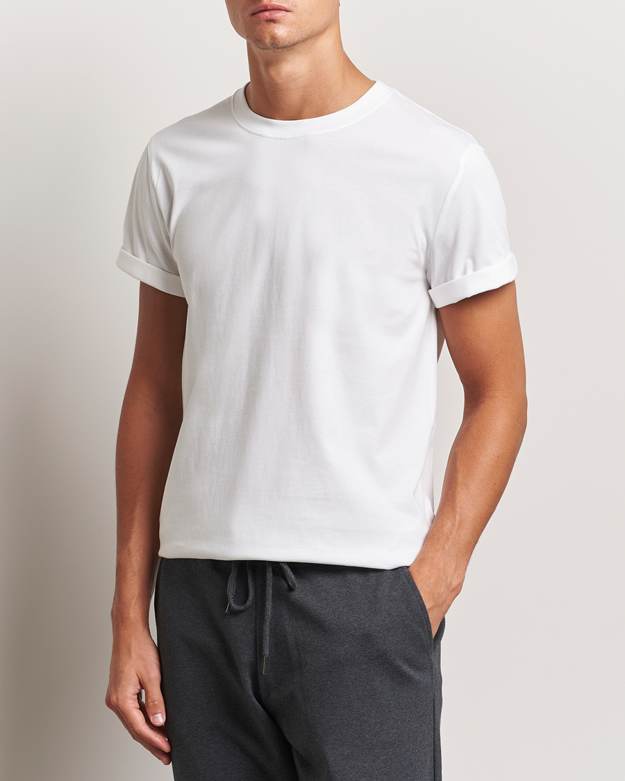 Hombres | Camisetas | Bread & Boxers | Roll-Up Crew Neck T-Shirt White