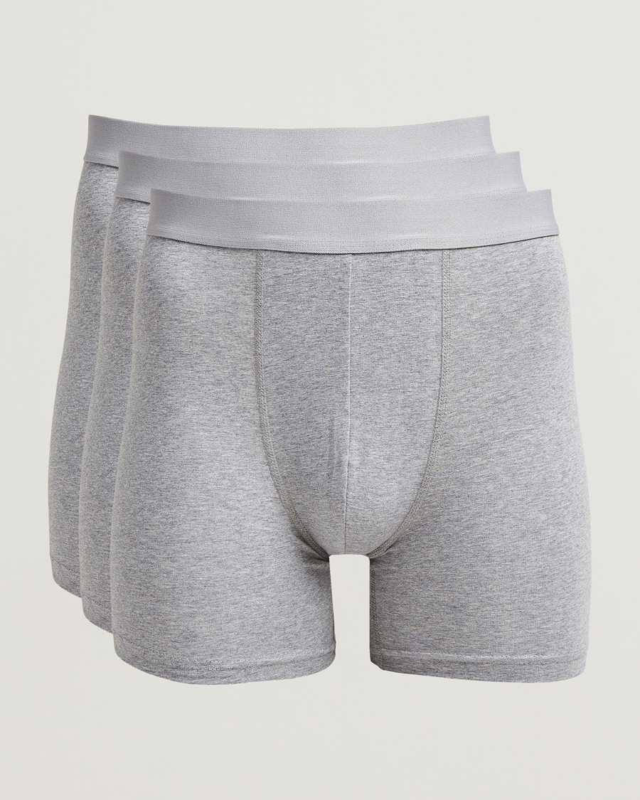 Hombres | Ropa interior y calcetines | Bread & Boxers | 3-Pack Long Boxer Brief Grey Melange