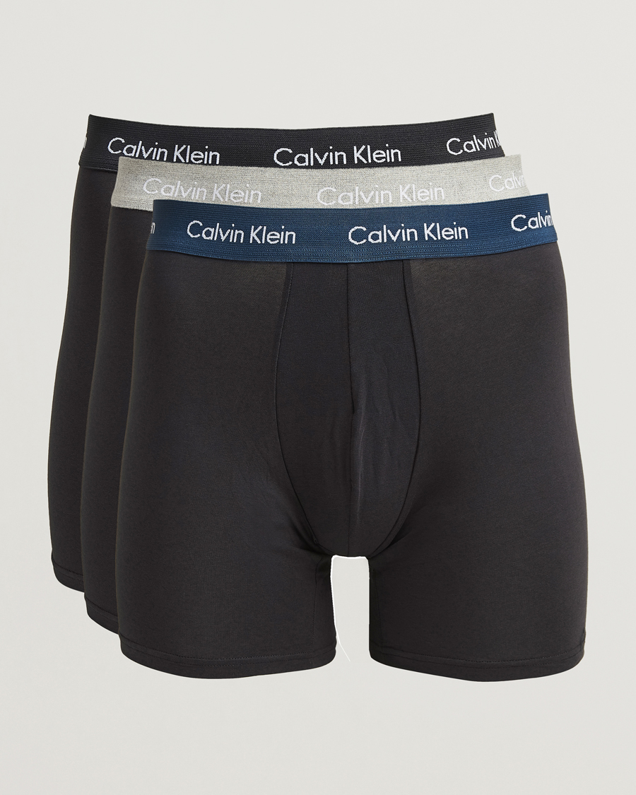 Hombres | Ropa interior y calcetines | Calvin Klein | Cotton Stretch 3-Pack Boxer Brief Black