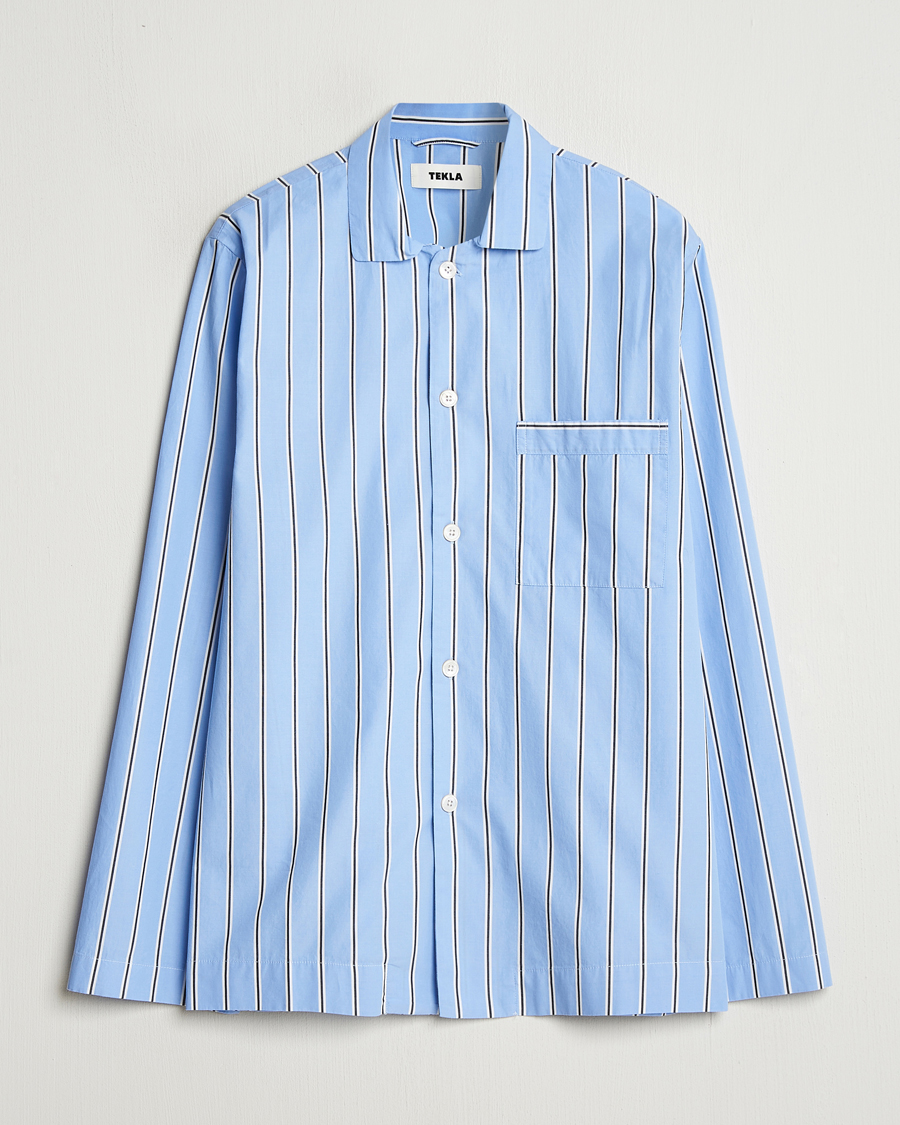 Hombres | Pijamas y batas | Tekla | Poplin Pyjama Shirt Basset Stripes