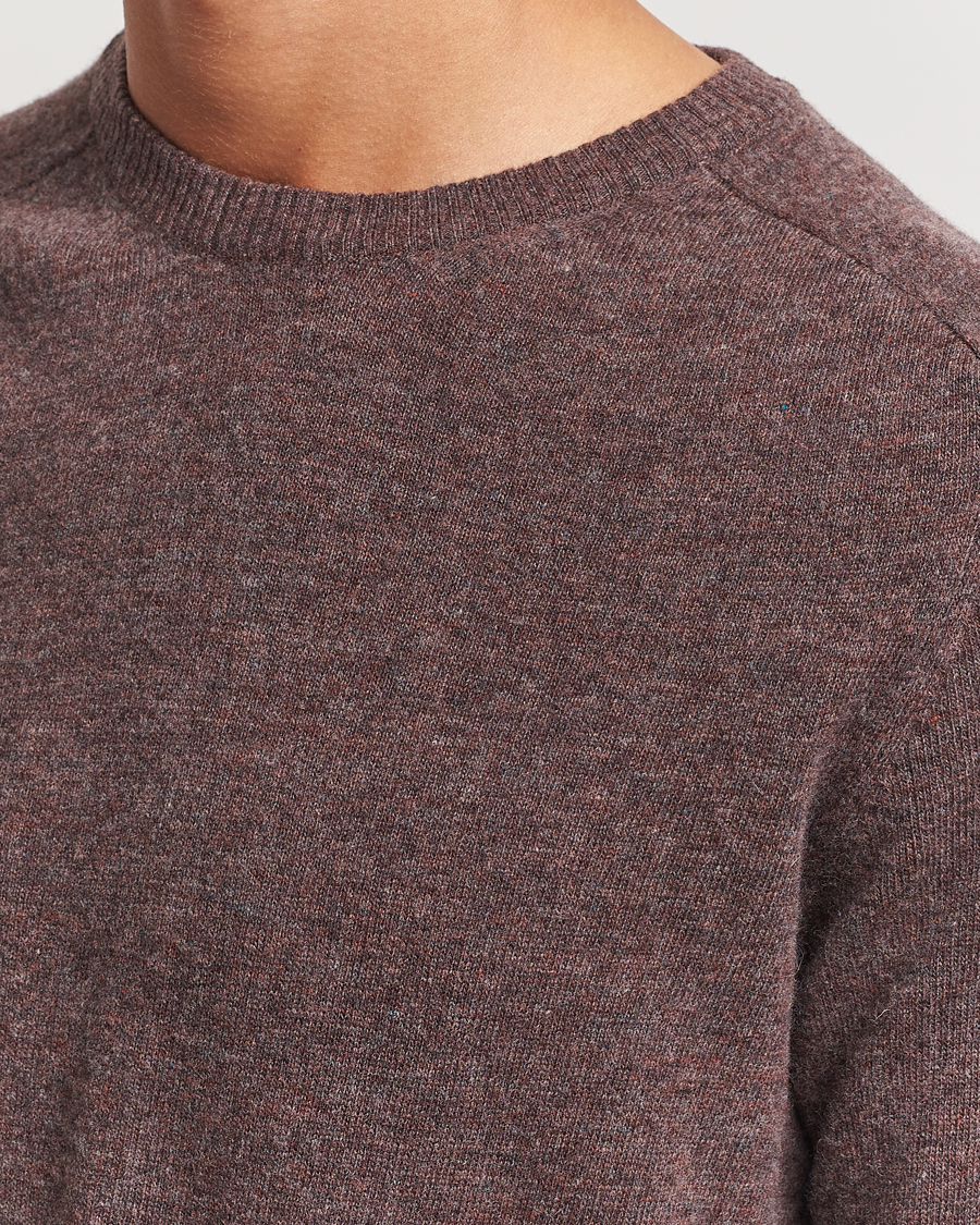 Hombres | Jerséis y prendas de punto | KnowledgeCotton Apparel | Lambswool Roundneck Brown