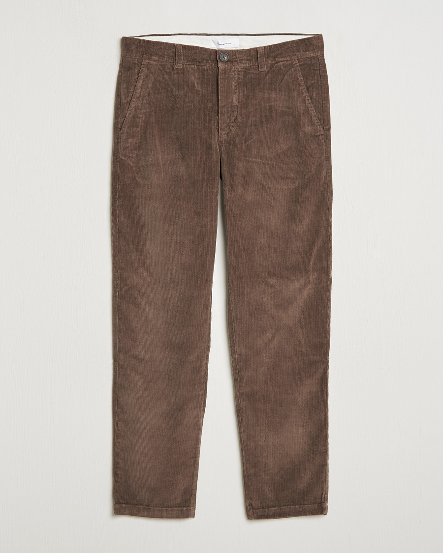 Hombres | Pantalones | KnowledgeCotton Apparel | Chuck Regular Cord Trousers Chocolate