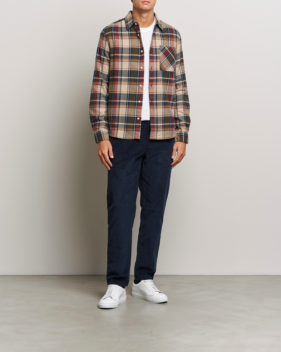 Hombres | Pantalones | KnowledgeCotton Apparel | Chuck Regular Cord Trousers Night Sky