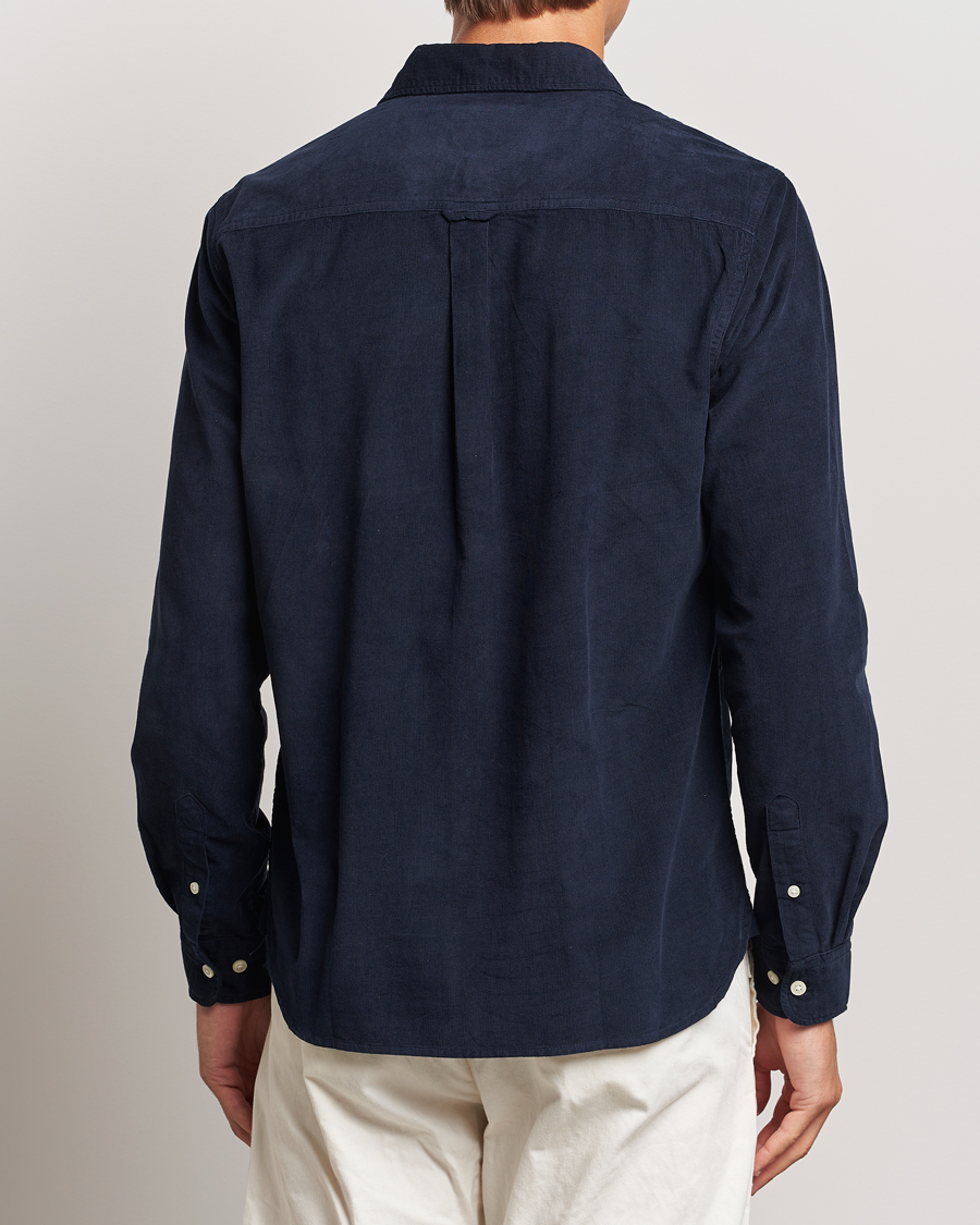 Hombres | Camisas | KnowledgeCotton Apparel | Regular Fit Corduroy Shirt Navy