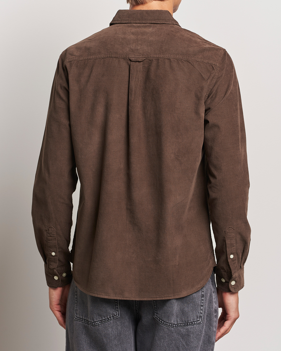 Hombres | Camisas | KnowledgeCotton Apparel | Regular Fit Corduroy Shirt Brown
