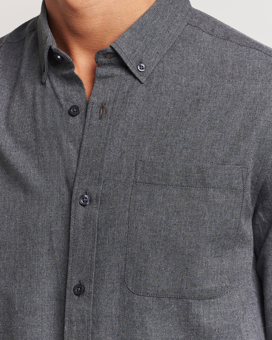 Hombres | Camisas | KnowledgeCotton Apparel | Regular Fit Melange Flannel Shirt Grey
