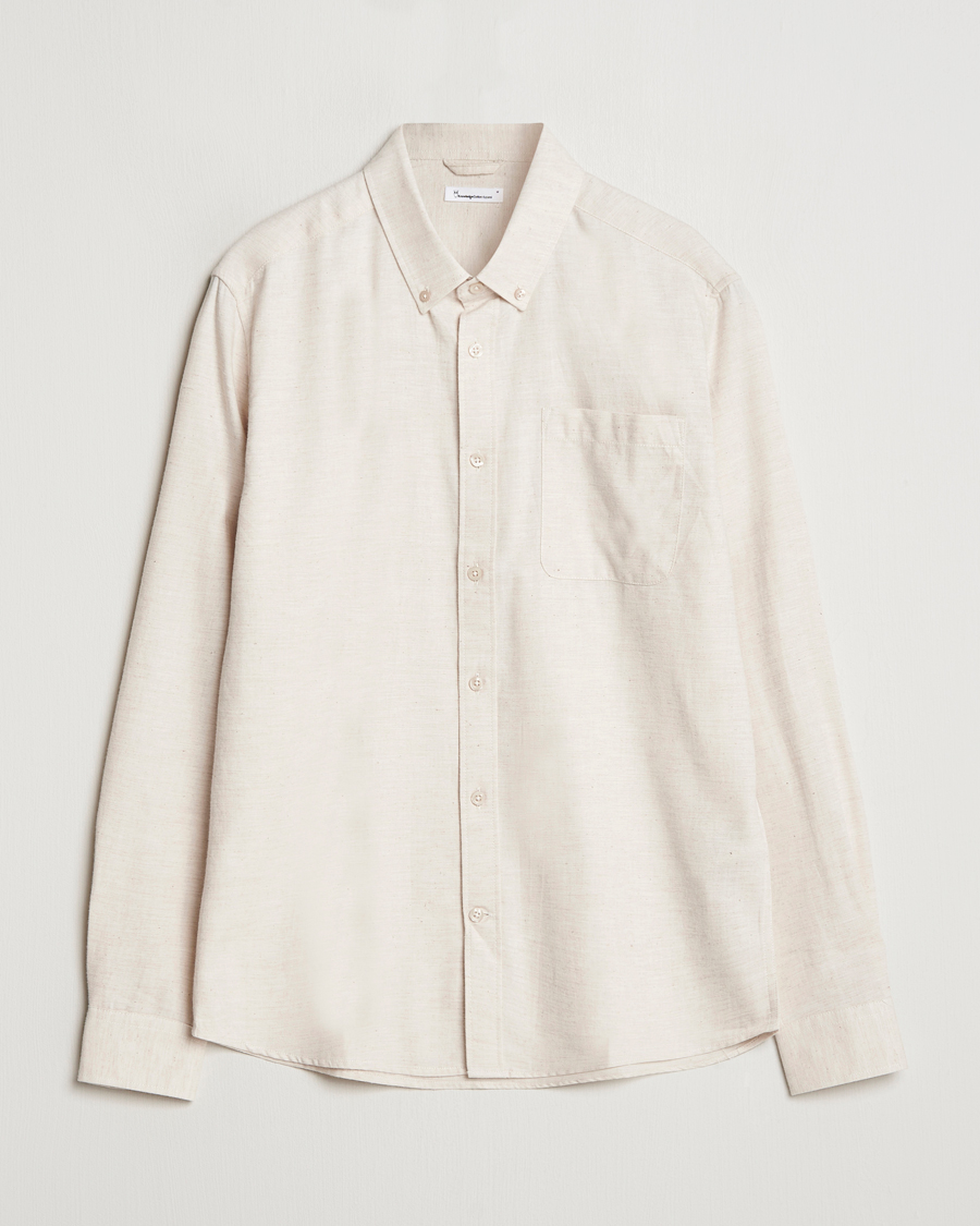 Hombres | Camisas | KnowledgeCotton Apparel | Regular Fit Melange Flannel Shirt Greish