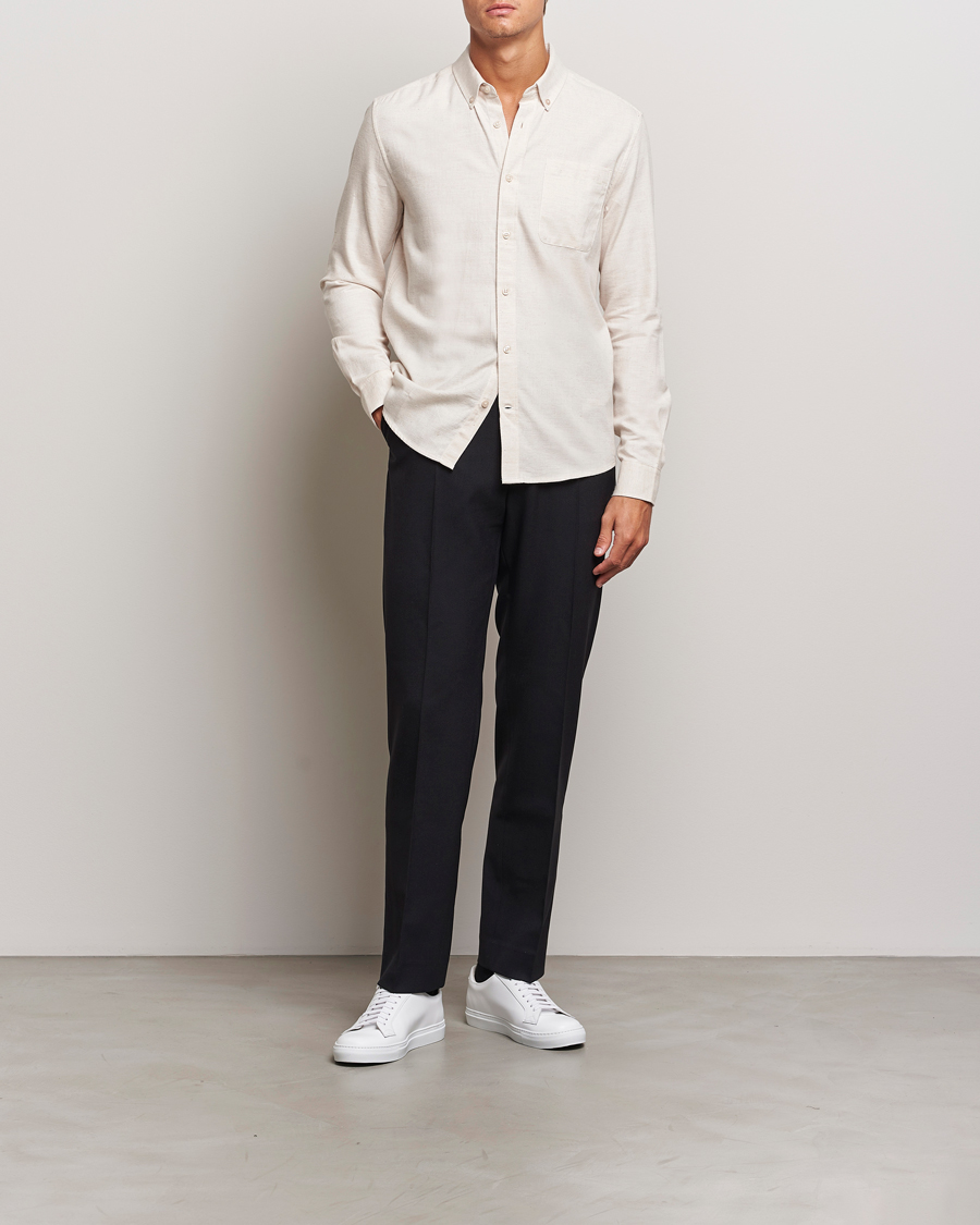 Hombres | Camisas | KnowledgeCotton Apparel | Regular Fit Melange Flannel Shirt Greish
