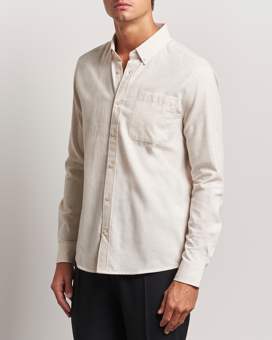 Hombres | Camisas | KnowledgeCotton Apparel | Regular Fit Melange Flannel Shirt Greish