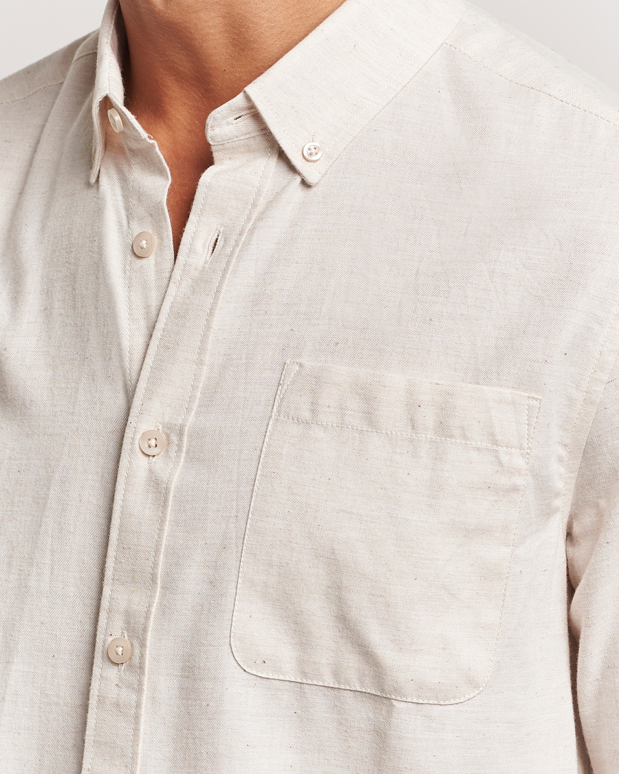 Hombres | Camisas | KnowledgeCotton Apparel | Regular Fit Melange Flannel Shirt Greish