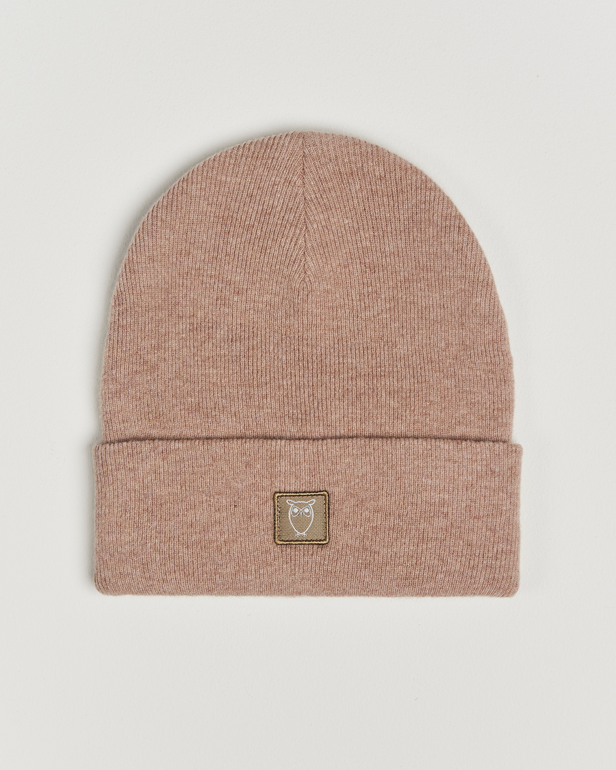 Hombres | KnowledgeCotton Apparel Double Layer Wool Beanie Light Beige | KnowledgeCotton Apparel | Double Layer Wool Beanie Light Beige