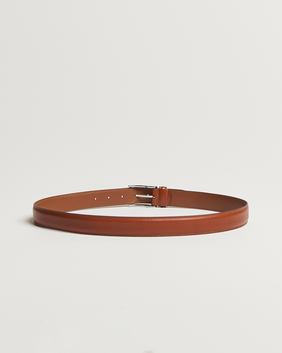 Hombres | Cinturones | Anderson's | Leather Suit Belt 3 cm Light Brown