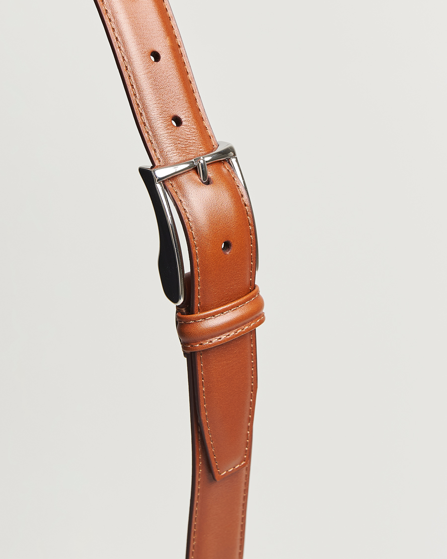 Hombres | Cinturones | Anderson's | Leather Suit Belt 3 cm Light Brown