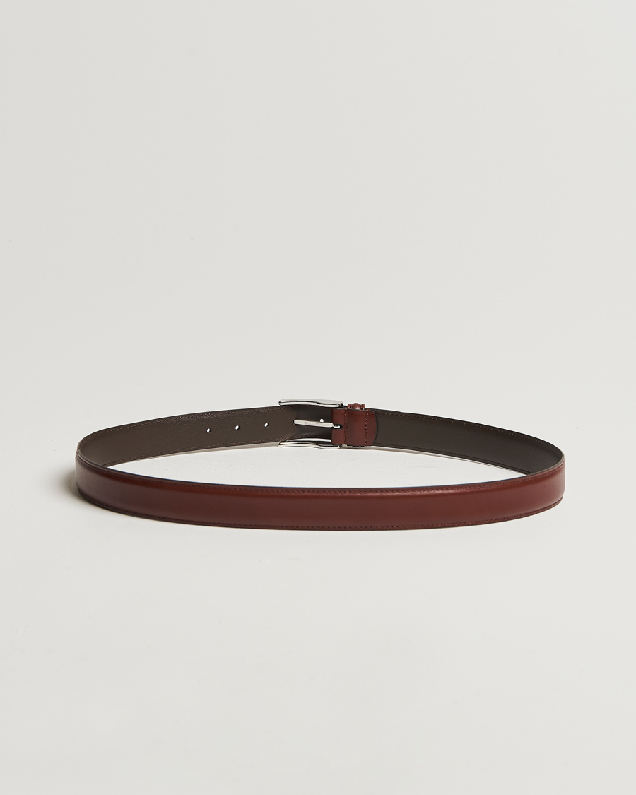 Hombres | Cinturones | Anderson's | Leather Suit Belt 3 cm Brown