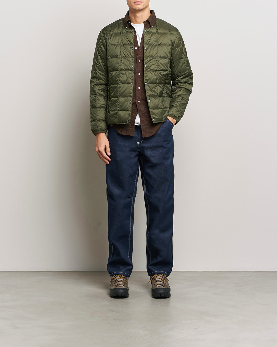 Hombres | Abrigos y chaquetas | TAION | Crew Neck Button Down Jacket Dark Olive