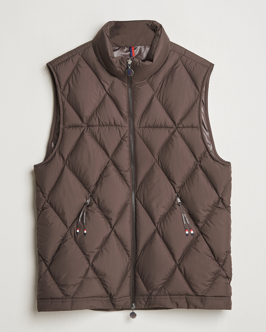 Hombres | Abrigos y chaquetas | Moncler | Aroula Quilted Down Vest Dark Brown