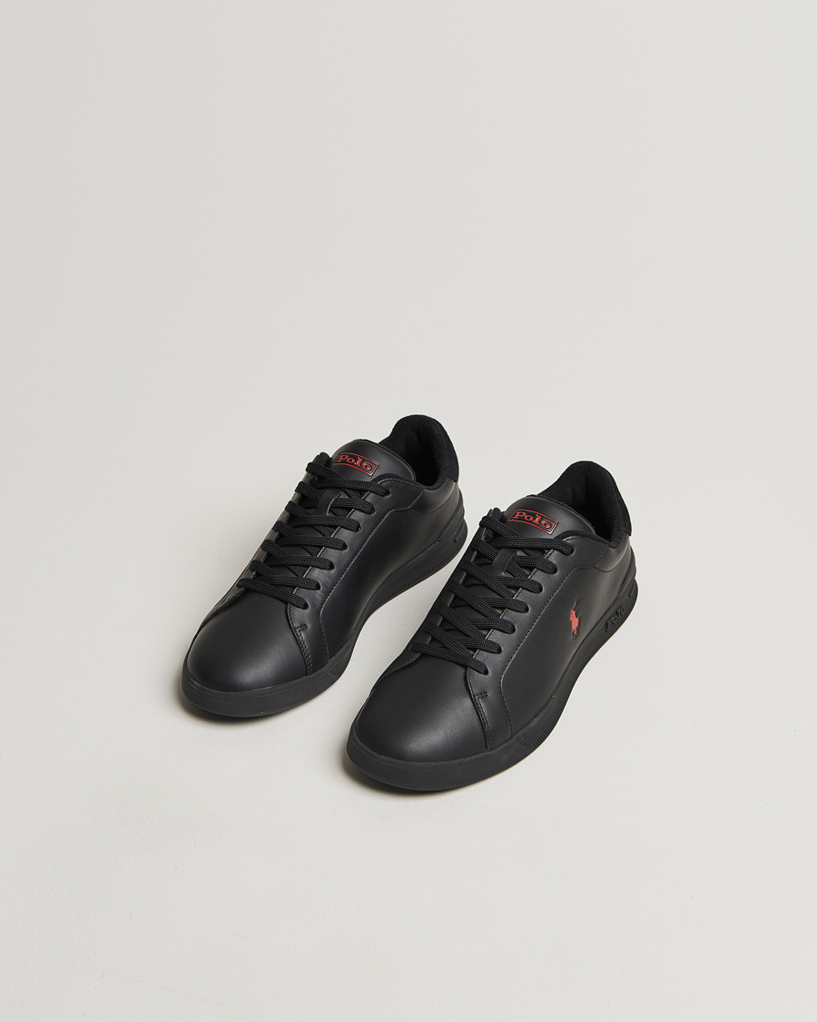 Hombres | Polo Ralph Lauren Heritage Court II High Sneaker Black/Red | Polo Ralph Lauren | Heritage Court II High Sneaker Black/Red