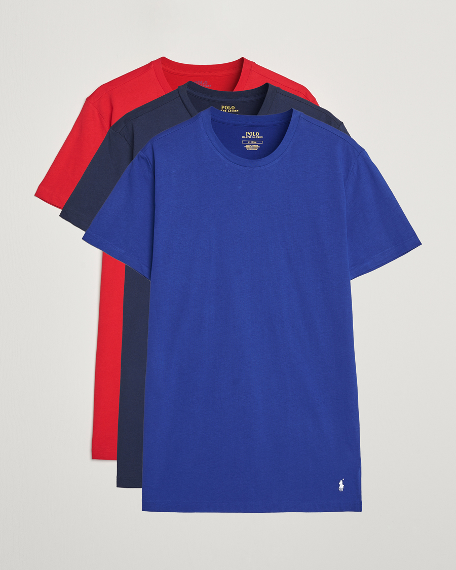 Hombres | Camisetas | Polo Ralph Lauren | 3-Pack Crew Neck T-Shirt Blue/Navy/Red