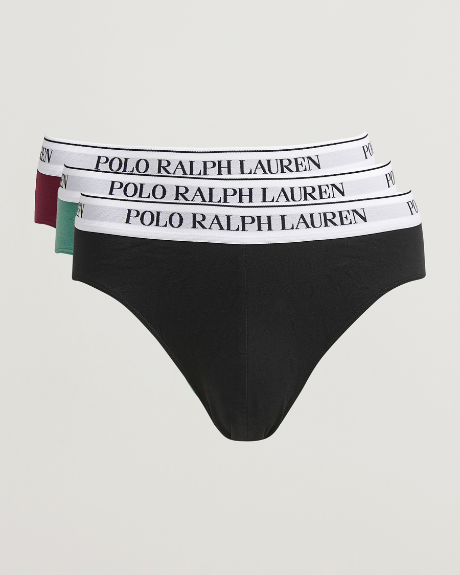 Hombres | Ropa interior y calcetines | Polo Ralph Lauren | 3-Pack Brief Damson Red/Black/Fairway Green