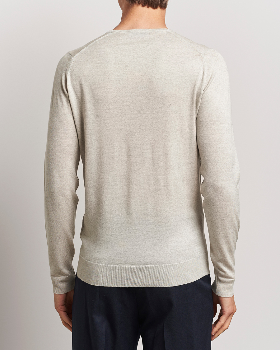 Hombres | Jerséis y prendas de punto | John Smedley | Lundy Extra Fine Merino Crew Neck Grey Fleece