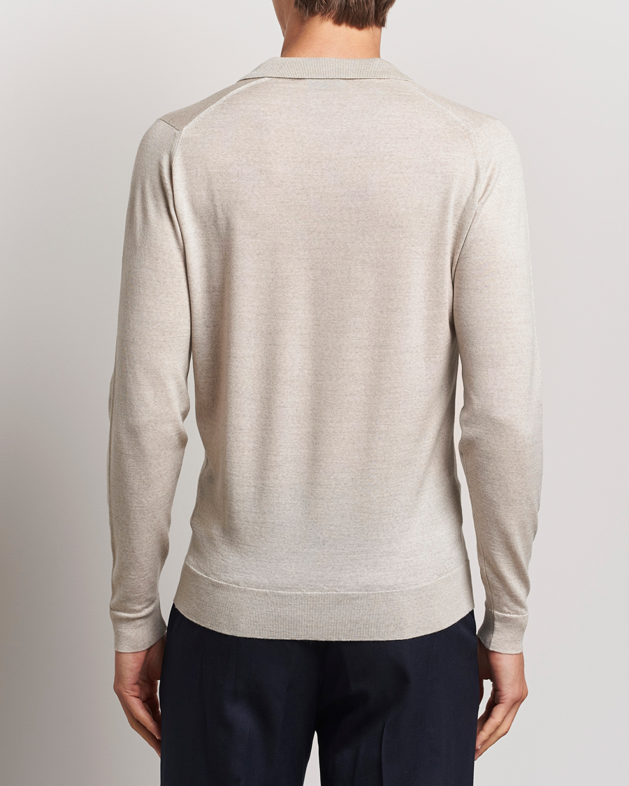 Hombres | Jerséis y prendas de punto | John Smedley | Belper Extra Fine Merino Polo Pullover Grey Fleece