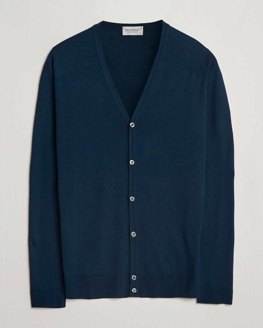 Hombres | Jerséis y prendas de punto | John Smedley | Petworth Extra Fine Merino Cardigan Orion Green