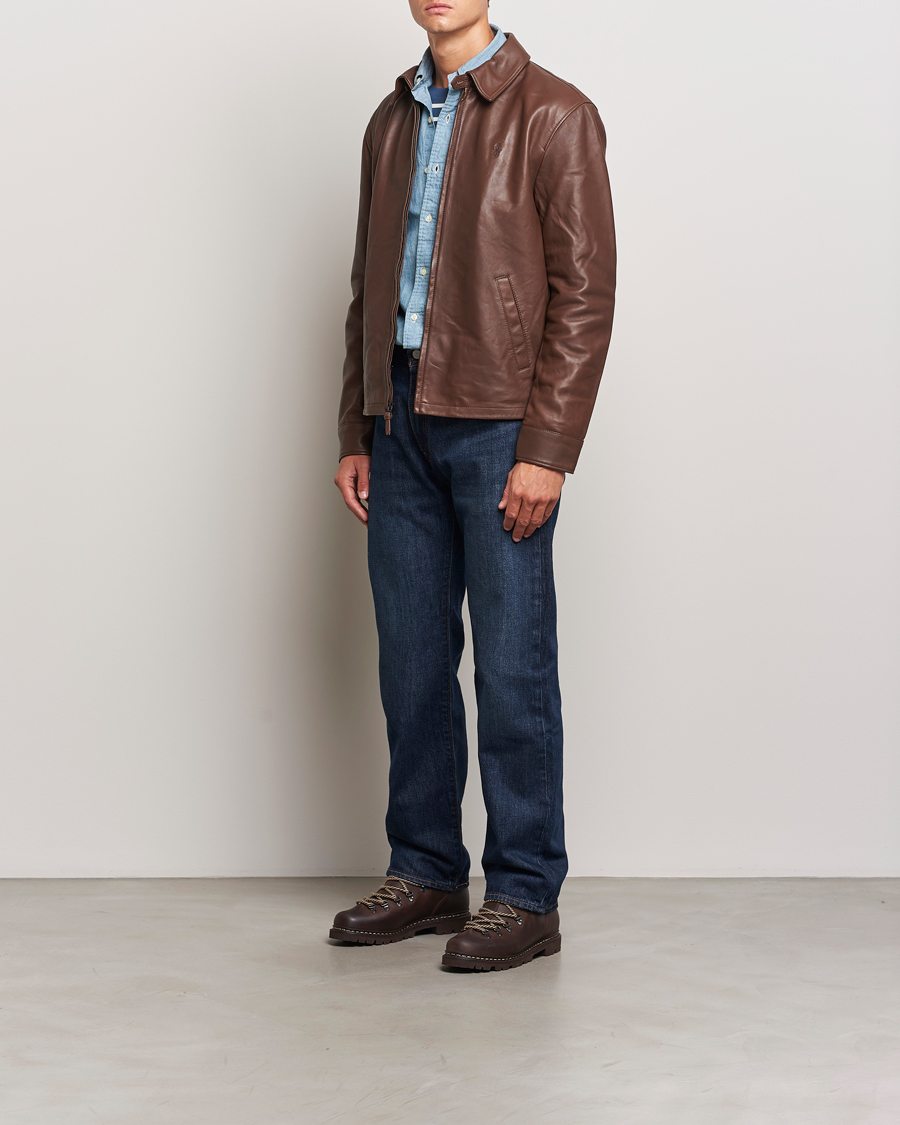Hombres | Abrigos y chaquetas | Polo Ralph Lauren | Maxwell Windbreaker Leather Jacket Bison Brown