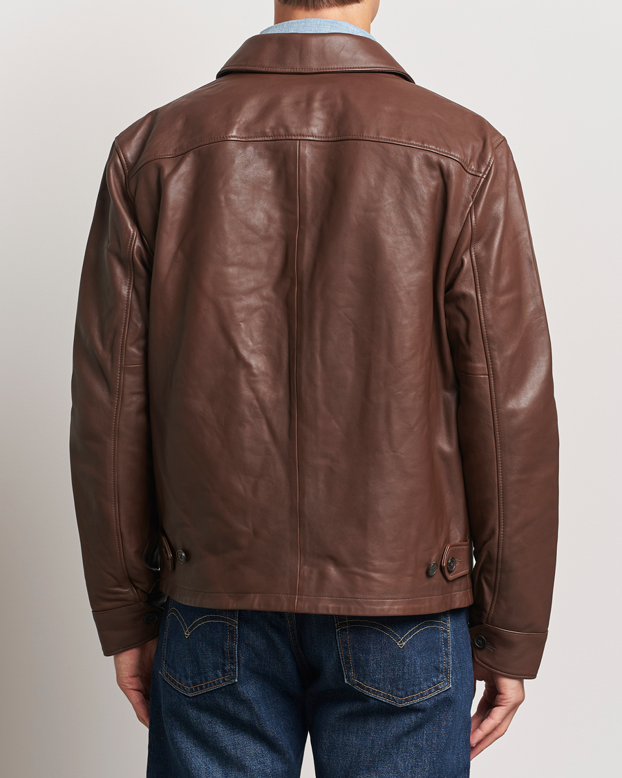 Hombres | Abrigos y chaquetas | Polo Ralph Lauren | Maxwell Windbreaker Leather Jacket Bison Brown