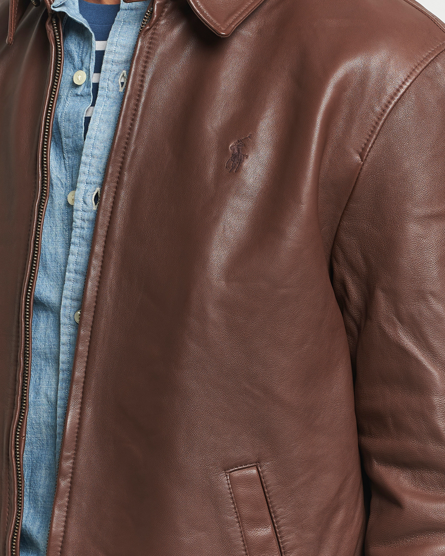 Hombres | Abrigos y chaquetas | Polo Ralph Lauren | Maxwell Windbreaker Leather Jacket Bison Brown
