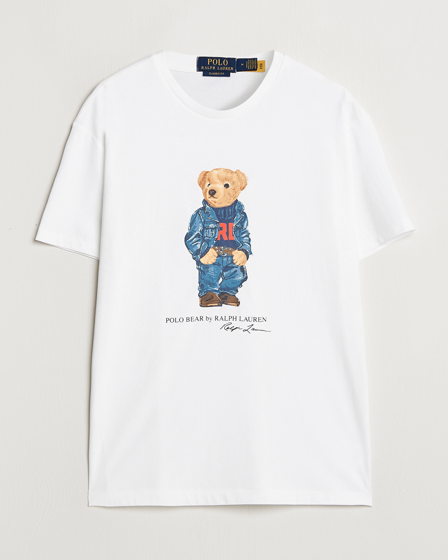 Hombres | Camisetas | Polo Ralph Lauren | Crew Neck T-Shirt White Denim Bear