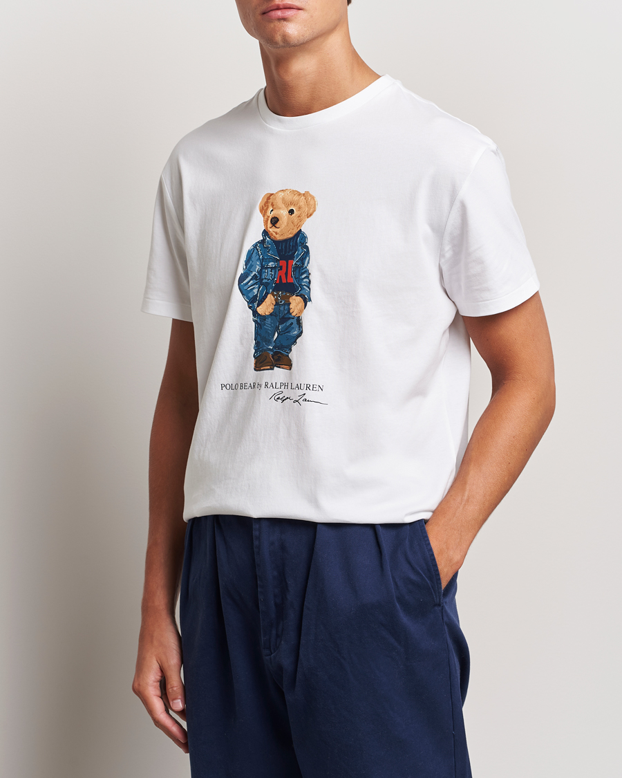 Hombres | Camisetas | Polo Ralph Lauren | Crew Neck T-Shirt White Denim Bear
