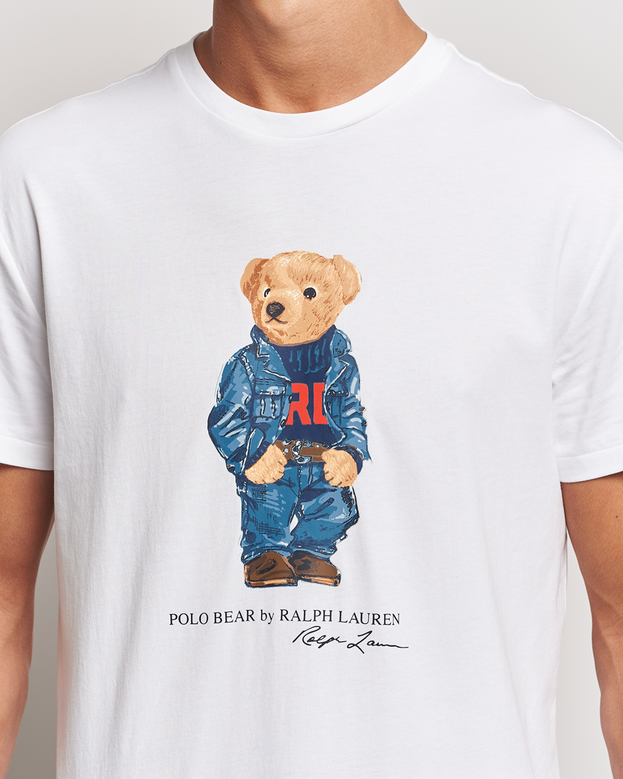 Hombres | Camisetas | Polo Ralph Lauren | Crew Neck T-Shirt White Denim Bear