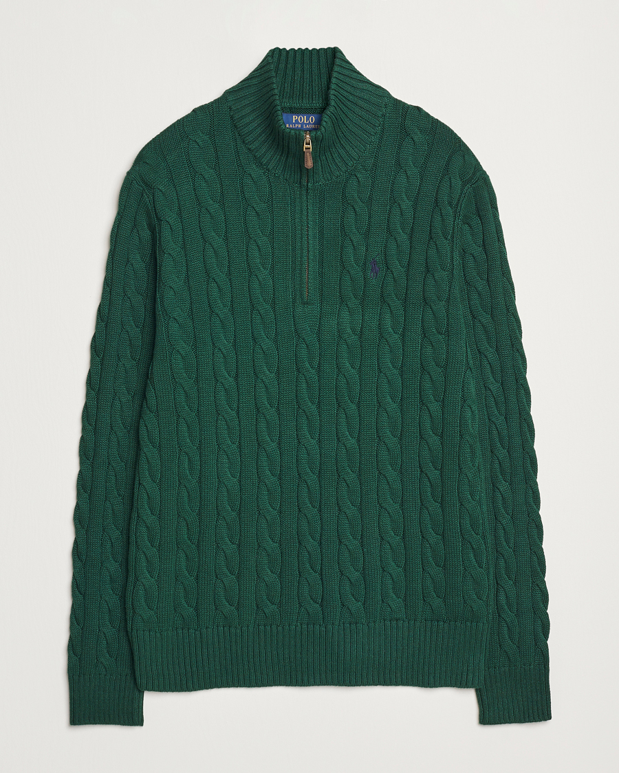 Hombres | Jerséis y prendas de punto | Polo Ralph Lauren | Cotton Cable Half Zip Vintage Pine