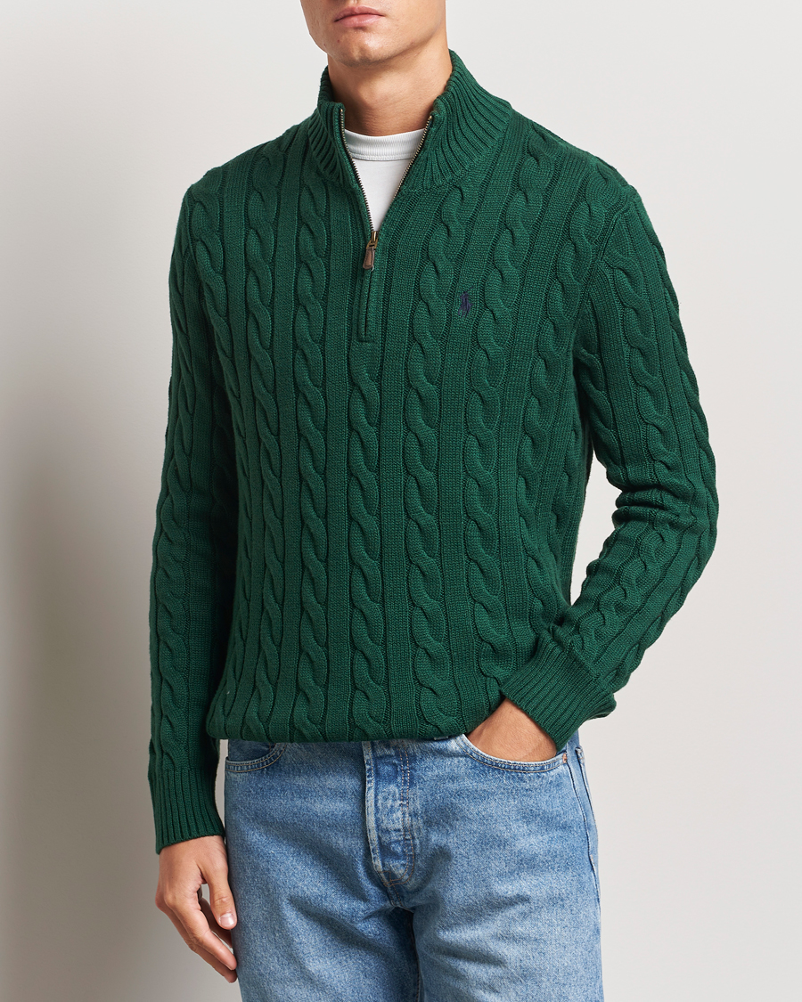 Hombres | Jerséis y prendas de punto | Polo Ralph Lauren | Cotton Cable Half Zip Vintage Pine